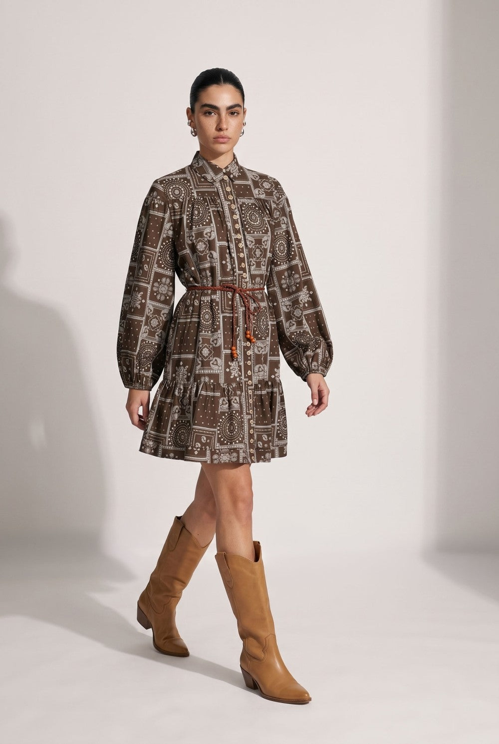 Beulah | Chocolate Bandana Mini Dress