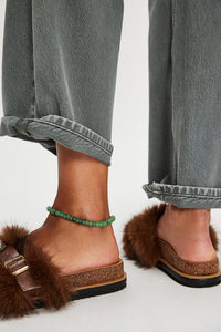 Free People Frankie Brown Fur Slide