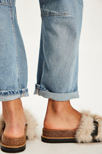 Free People Frankie Oatmeal Fur Slide