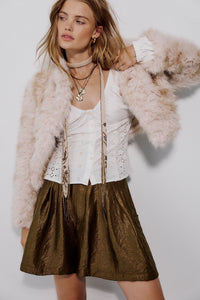 Free People | Ivory Combo Supernova Cropped Fur