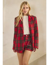 Red Tartan Plaid Blazer