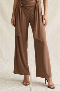 Mocha Front-Tie  Pant