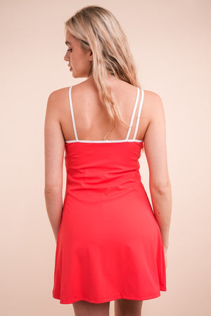 Tomato One Shoulder Active Dress Romper