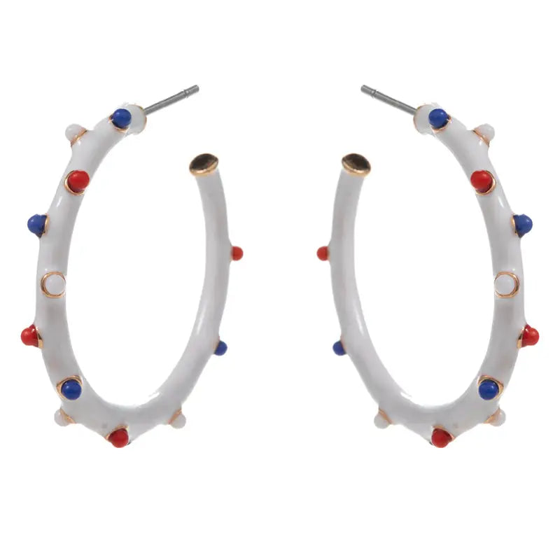 Big Gameday Hoops in Red, Navy + White