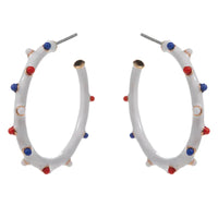 Big Gameday Hoops in Red, Navy + White