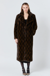 Long Pattern Fur Coat