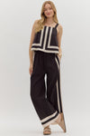Black Stripe Pants Set