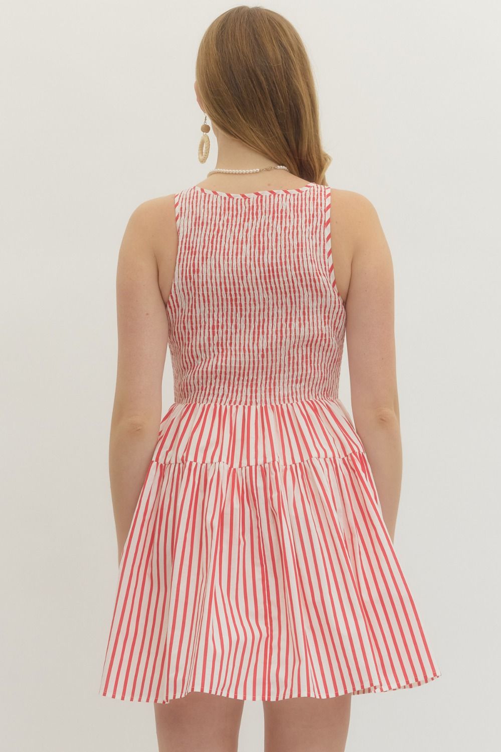 Red Stripe Sleeveless Mini Dress