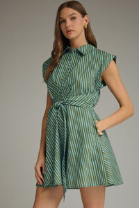 Olive Tie Waist Mini Dress