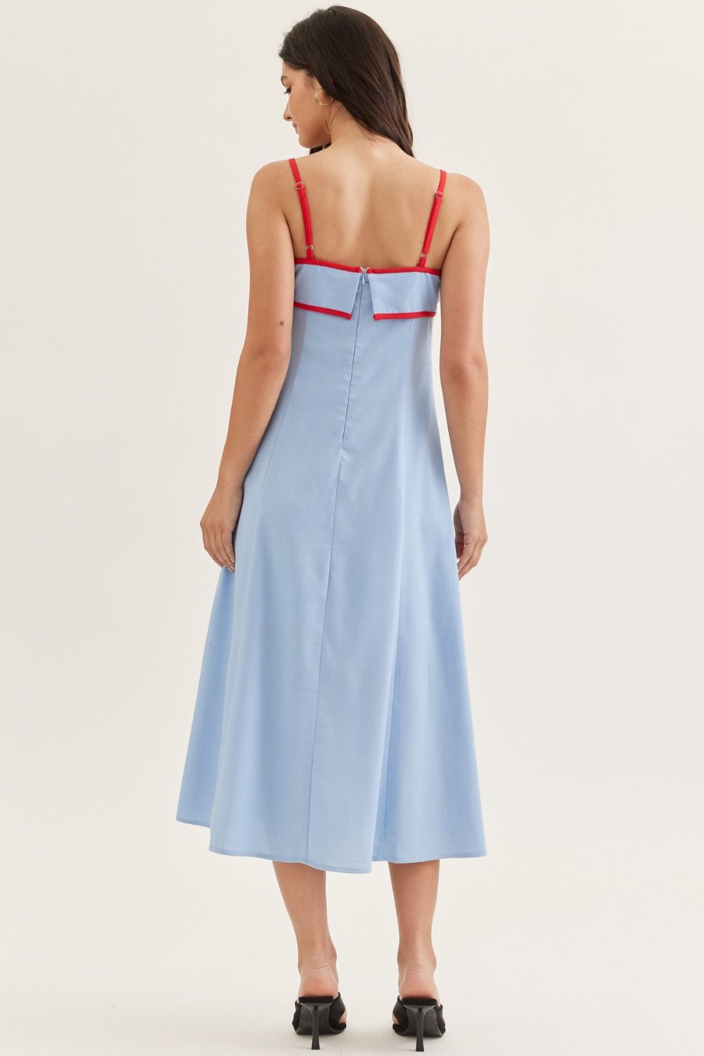 Blue Sleeveless Midi Dress