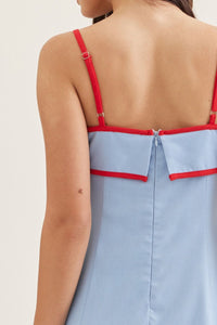 Blue Sleeveless Midi Dress