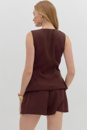 Chocolate Vest and Skirt Set