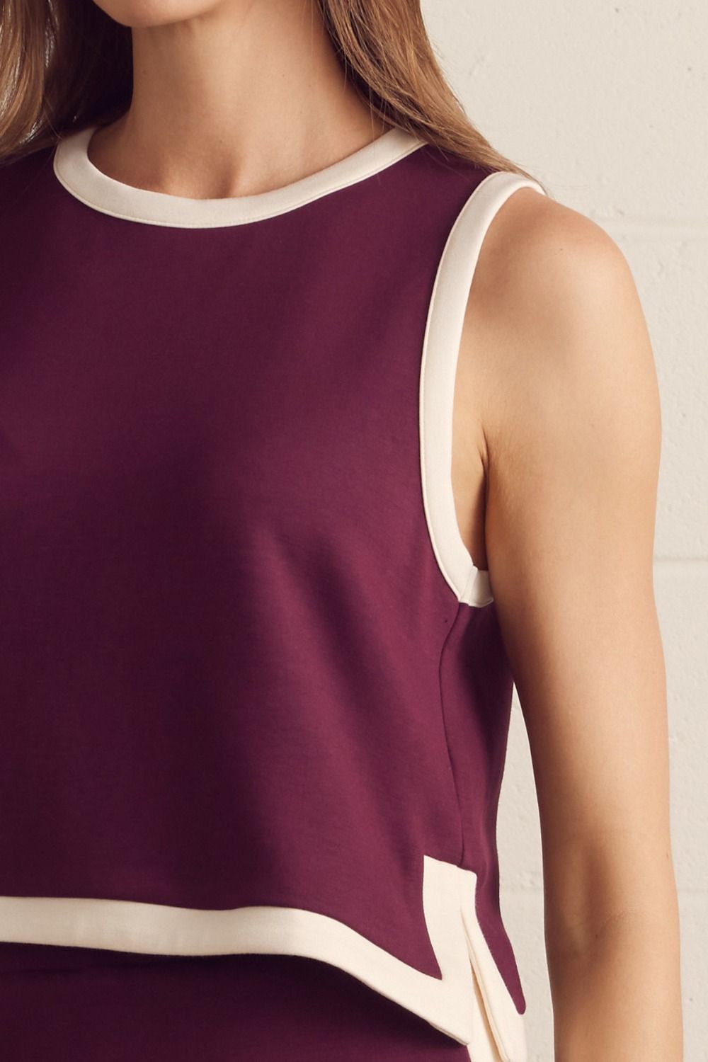 Burgundy Sleeveless Skirt Set