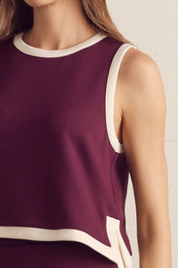 Burgundy Sleeveless Skirt Set