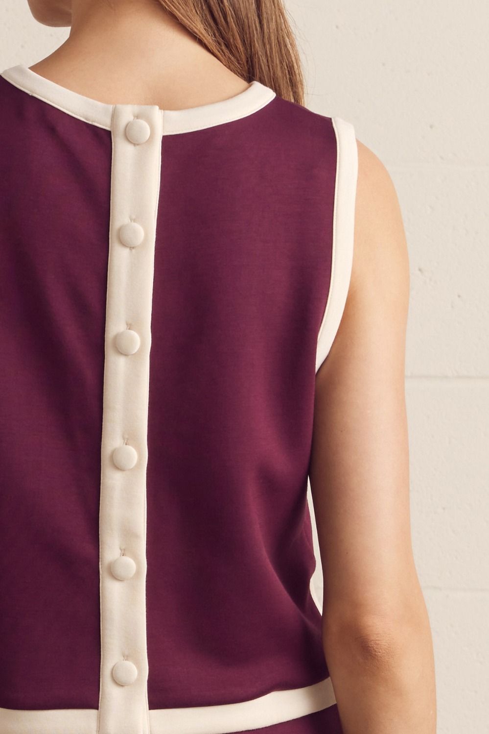 Burgundy Sleeveless Skirt Set