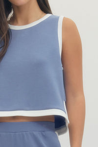 Chambray Sleeveless Skirt Set