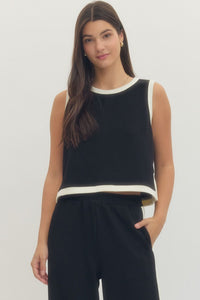 Black Sleeveless Skirt Set