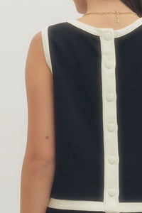 Black Sleeveless Skirt Set