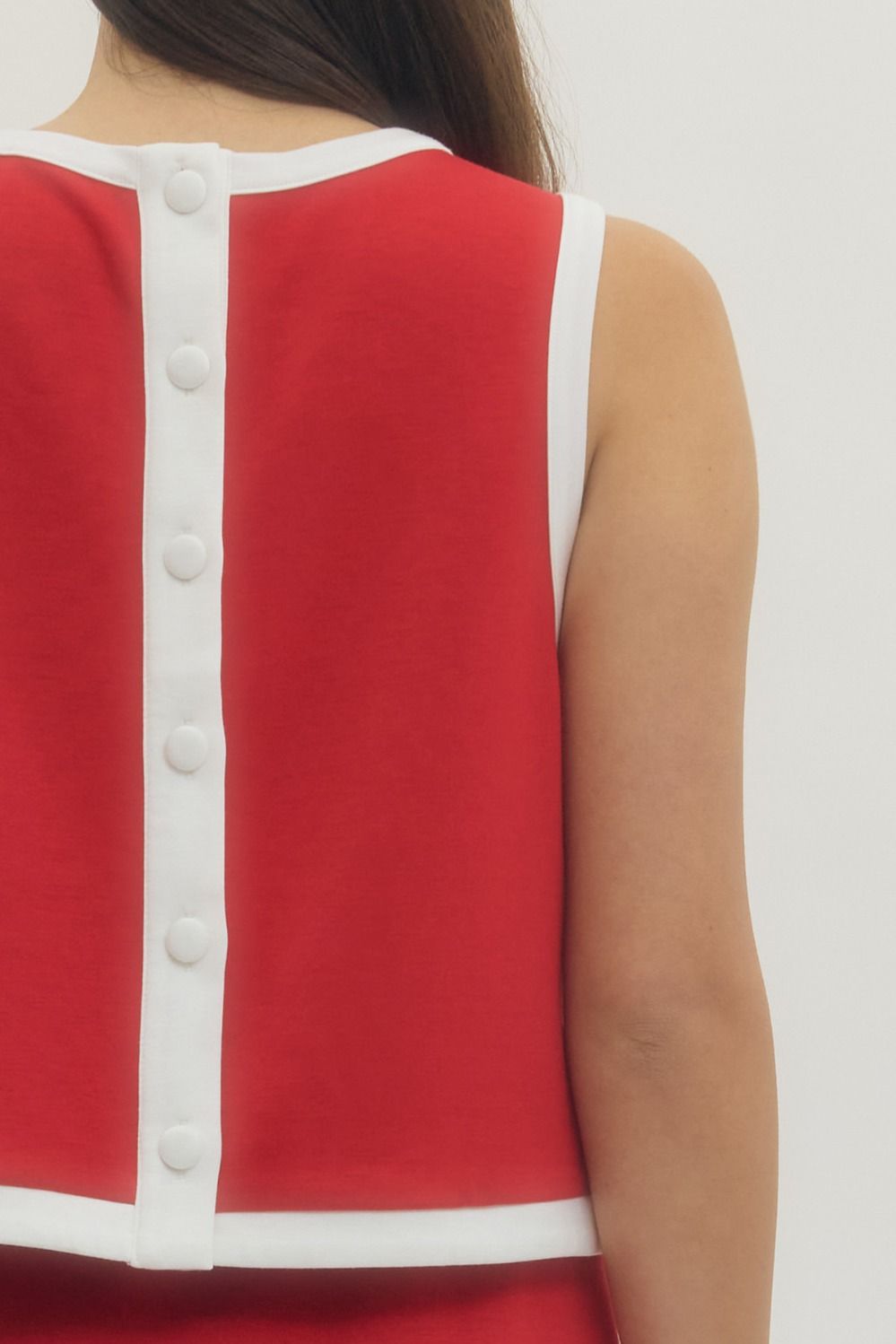 Red Sleeveless Skirt Set