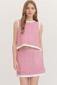 Pink Gingham Sleeveless Top (TOP ONLY)