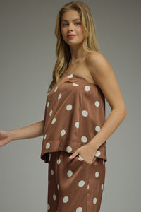 Brown Polka Dot Pant Set