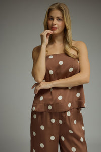Brown Polka Dot Pant Set