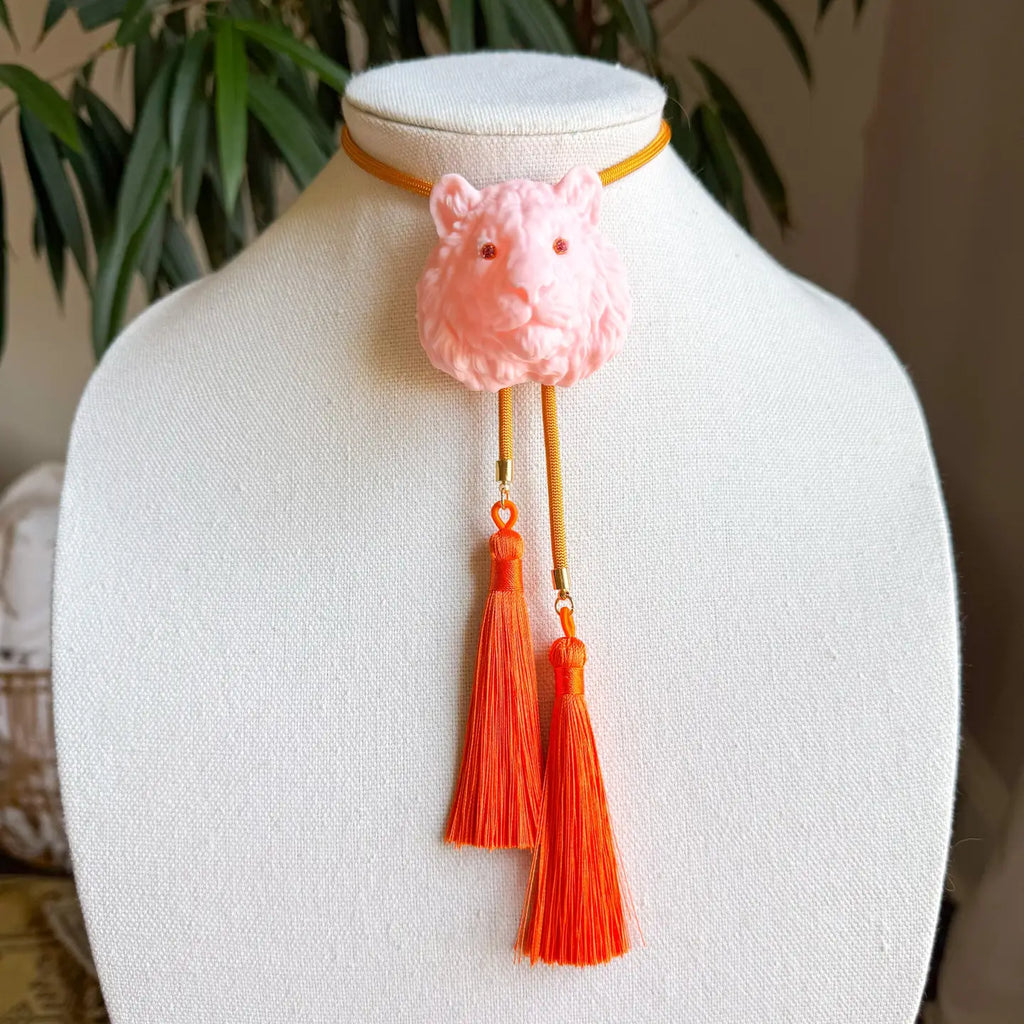 Tiger Bolo with Golden Yellow & Orange Tassel