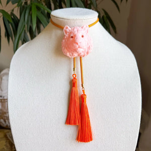 Tiger Bolo with Golden Yellow & Orange Tassel