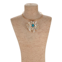 White Chunky Shell Flower Necklace