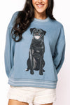 Queen of Sparkles Blue Black Lab Sweatshirt (1 LARGE)