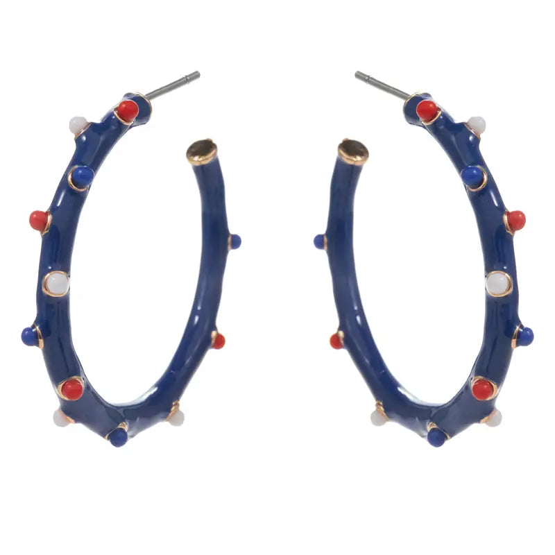 Big Gameday Hoops in Red, Navy + White