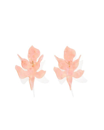 Peach Floral Statement Earring