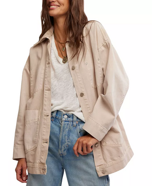 Free People Avery Sand Denim Jacket