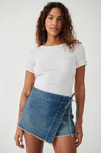 Free People | Misty Blue Emmy Denim Skort (1 SIZE 10)