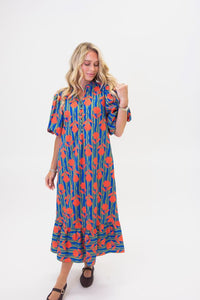 Karlie | Stripe Mod Floral Maxi Dress