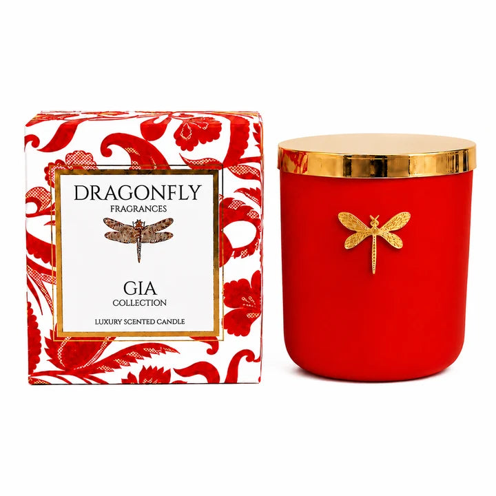 Dragonfly | Gia Red Candle | Mandarin + Cranberry