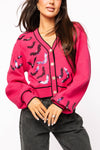 Queen of Sparkles Pink Crawling Bats Cardigan