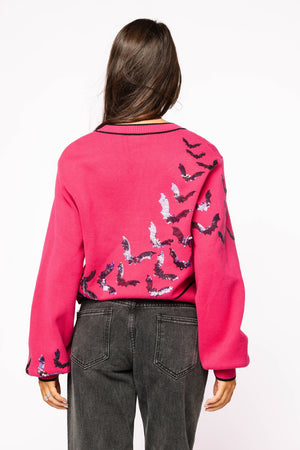 Queen of Sparkles Pink Crawling Bats Cardigan