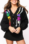 Queen of Sparkles Rainbow Dancing Skeleton Cardigan