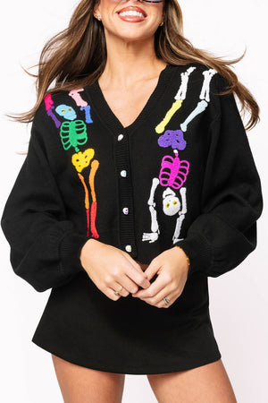 Queen of Sparkles Rainbow Dancing Skeleton Cardigan
