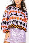 Queen of Sparkles Lavender Checkered Icon Sweater