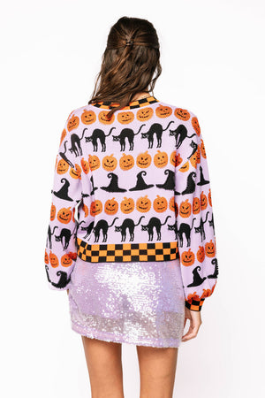 Queen of Sparkles Lavender Checkered Icon Sweater