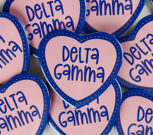 2 inch Heart Sorority Buttons