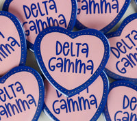 2 inch Heart Sorority Buttons