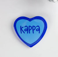 2 inch Heart Sorority Buttons