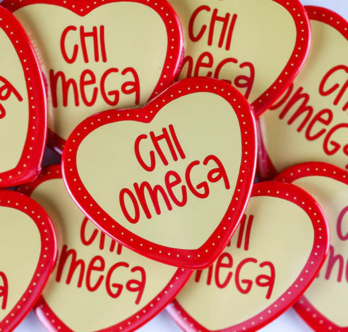 2 inch Heart Sorority Buttons