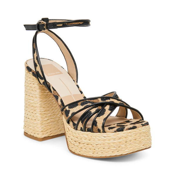 Dolce Vita Danila Leopard Raffia Platform