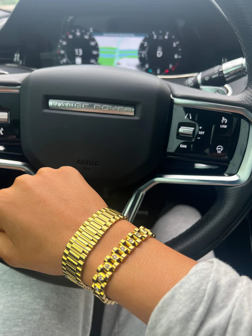 Two-Toned Watchband Bracelet 7.1"