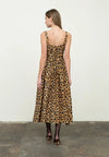 Moon River Leopard Print Corset Midi Dress (MEDIUM)