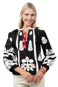 Ivy Jane Black Applique Top